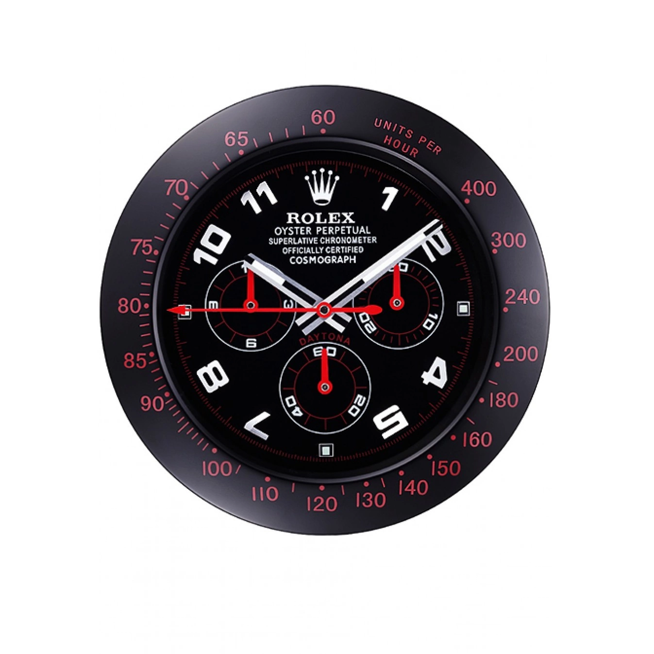 MiroTime 0711 Rolex Daytona Cosmograph Wall Clock Black-Red 621908